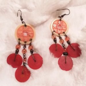 Chinese Coin Dangle Earrings